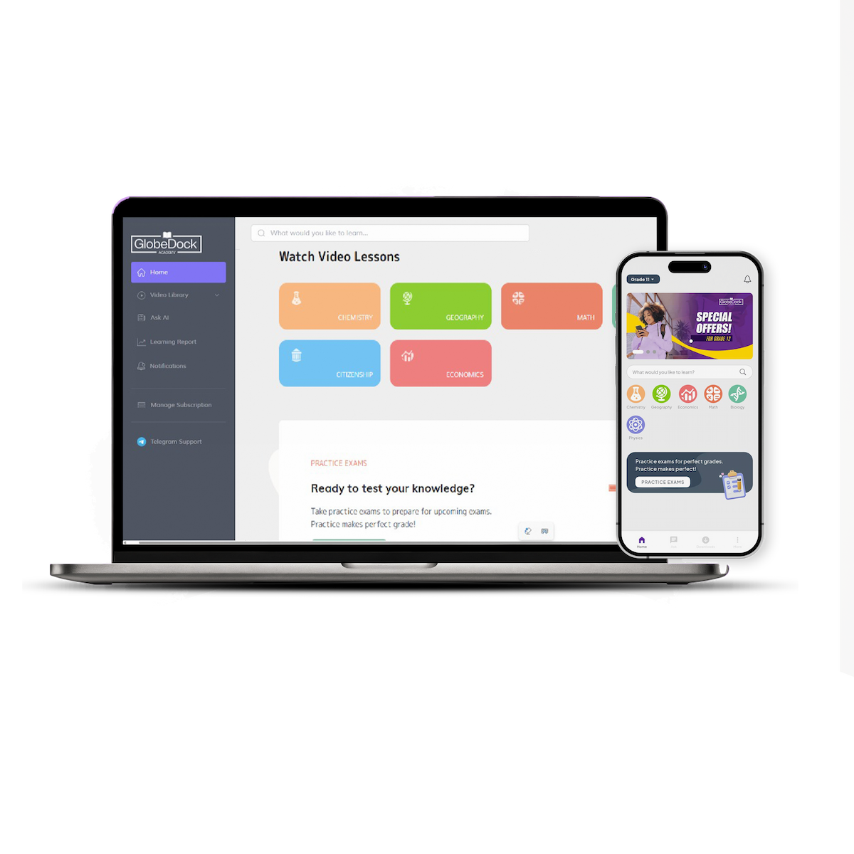 Students learning with GlobeDock Academy